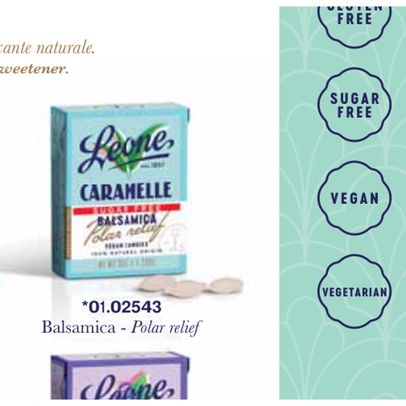 Pastiglie Leone – ESP. CARAMELLE STEVIA BALSAMICA 18PZ