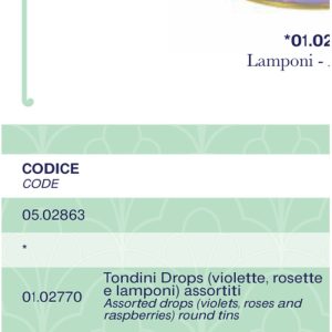 Pastiglie Leone - TONDINI ASS. DROPS 12PZ (VIOLETTE, ROSETTE, LAMPONI)
