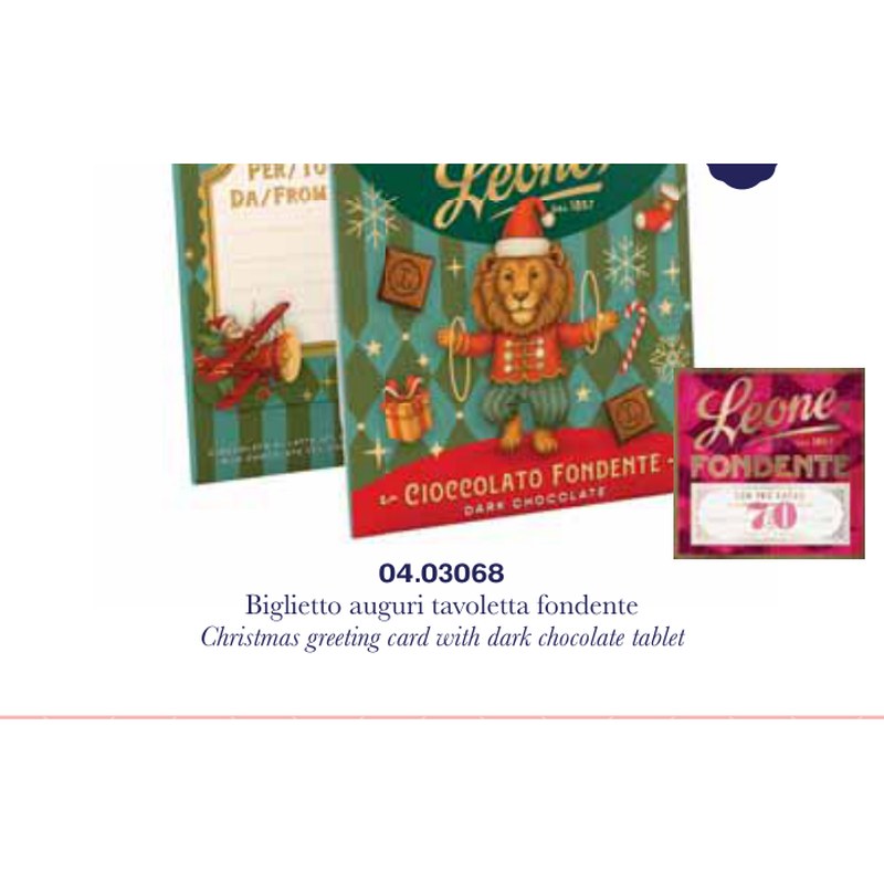 Pastiglie Leone – BIGLIETTO AUGURI TAVOLETTA FONDENTE 70% 70g N.16