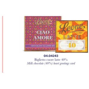 Pastiglie Leone - BIGLIETTO CUORI TAVOLETTA LATTE 40% CACAO