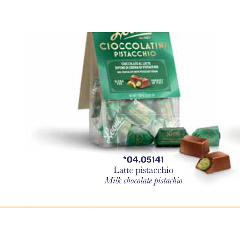Pastiglie Leone – SACC LINGOTTINI LATT PIST 26 100G N06