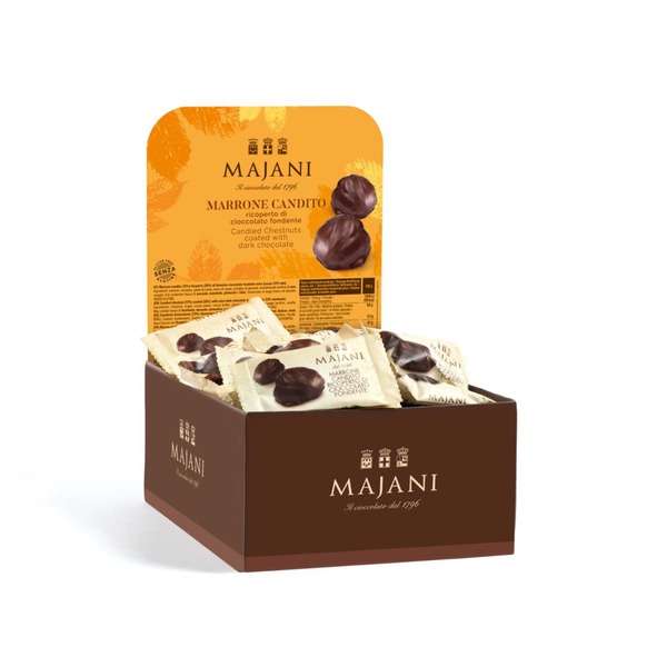 Majani – Marroni canditi ricoperti di cioccolato fondente da banco