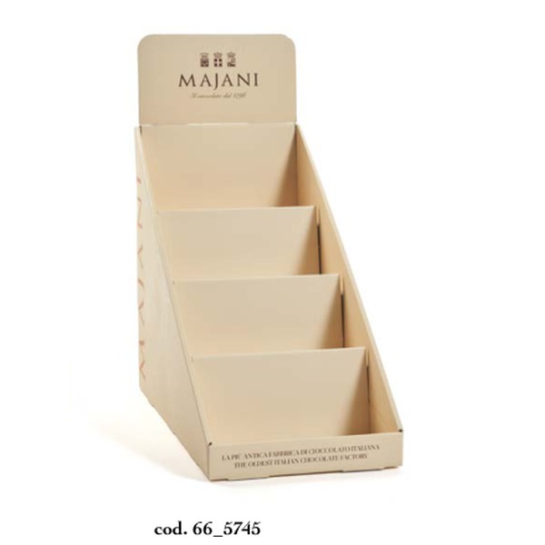 Majani – Espositore in cartotecnica a quattro piani per Pop corn / salame