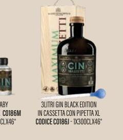 Mazzetti - JEROBOAM GIN MAZZETTI BLACK EDITION con Cassetta e Pipetta