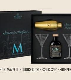 Mazzetti - MOMENTO MARTINI Gin Con 2 Bicchieri Martini e Boston