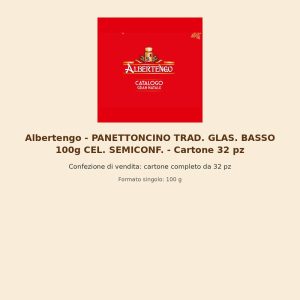 Albertengo - PANETTONCINO TRAD. GLAS. BASSO 100g CEL. SEMICONF. - Cartone 32 pz