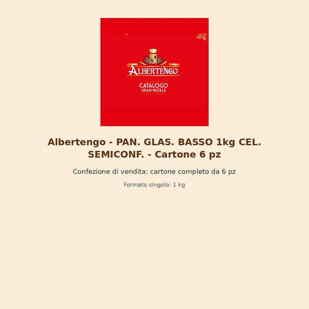Albertengo – PAN. GLAS. BASSO 1kg CEL. SEMICONF. – Cartone 6 pz