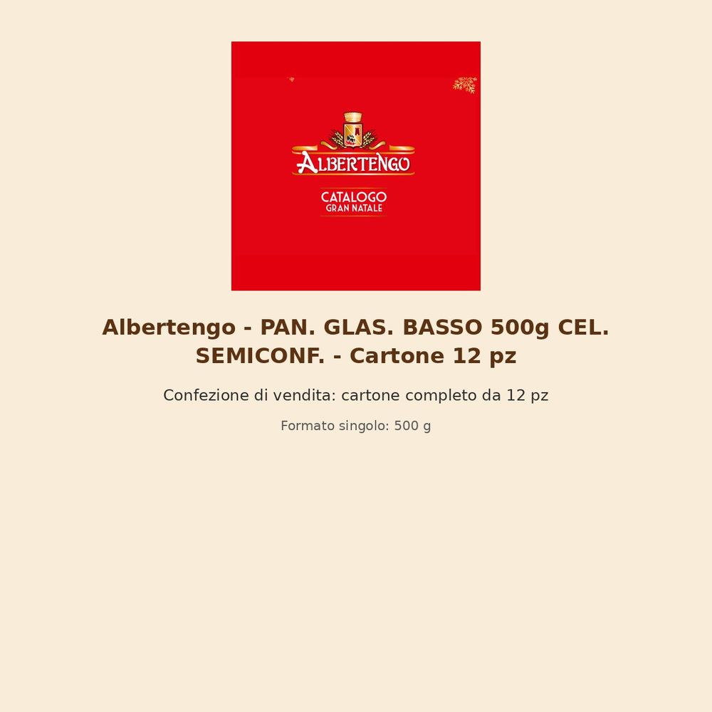 Albertengo – PAN. GLAS. BASSO 500g CEL. SEMICONF. – Cartone 12 pz