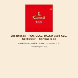 Albertengo - PAN. GLAS. BASSO 750g CEL. SEMICONF. - Cartone 6 pz