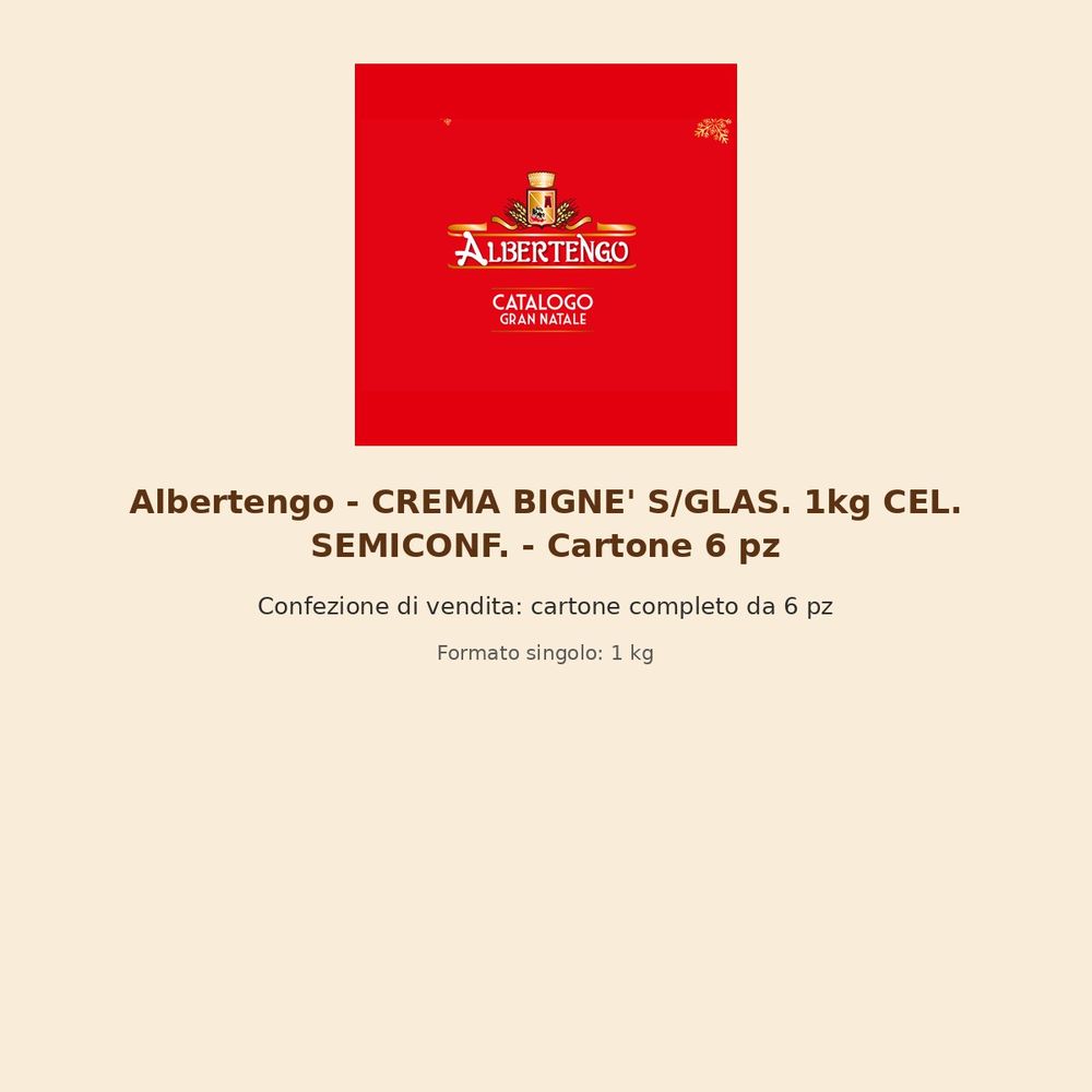 Albertengo – CREMA BIGNE’ S/GLAS. 1kg CEL. SEMICONF. – Cartone 6 pz