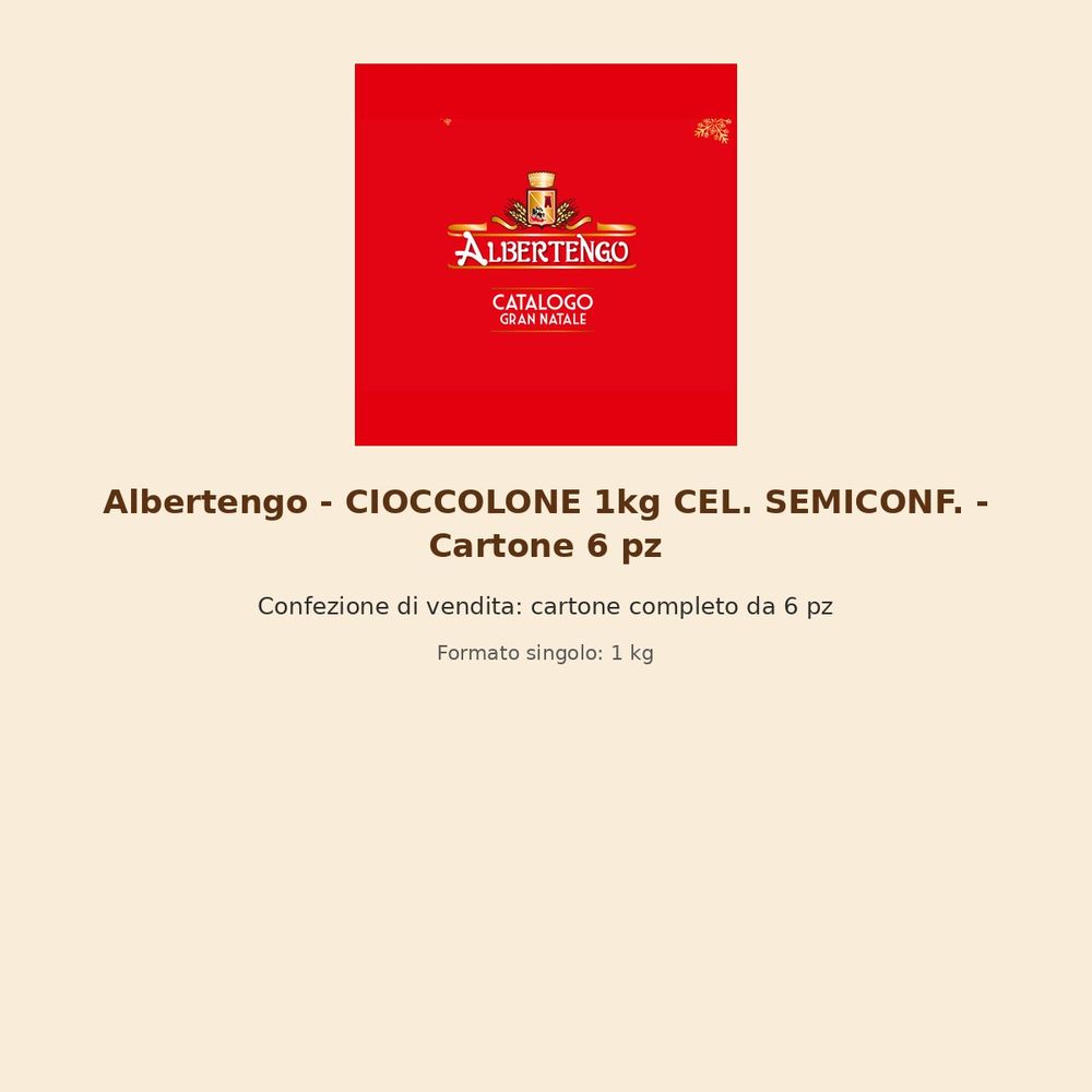 Albertengo – CIOCCOLONE 1kg CEL. SEMICONF. – Cartone 6 pz