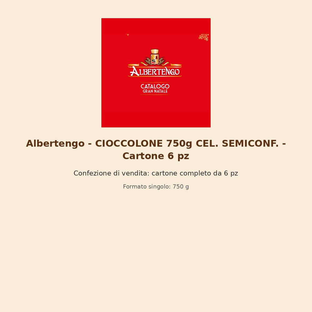Albertengo – CIOCCOLONE 750g CEL. SEMICONF. – Cartone 6 pz