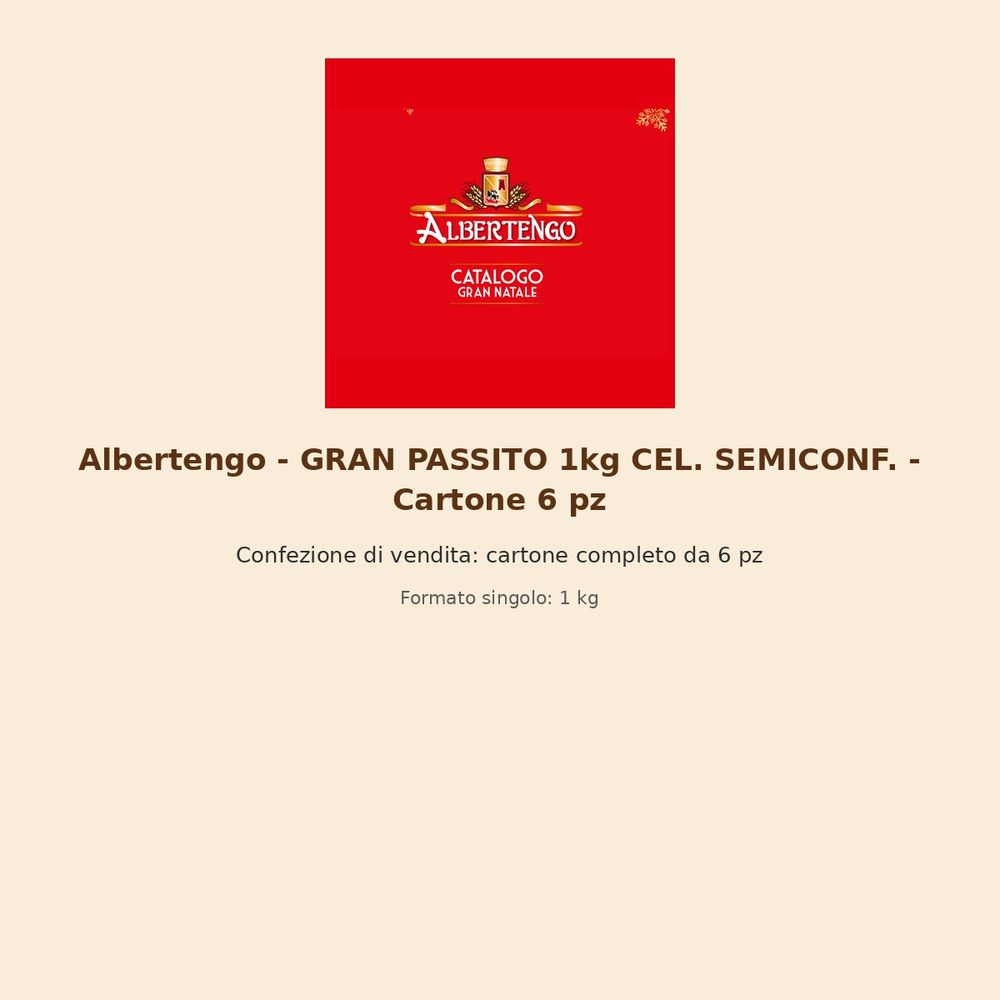 Albertengo – GRAN PASSITO 1kg CEL. SEMICONF. – Cartone 6 pz