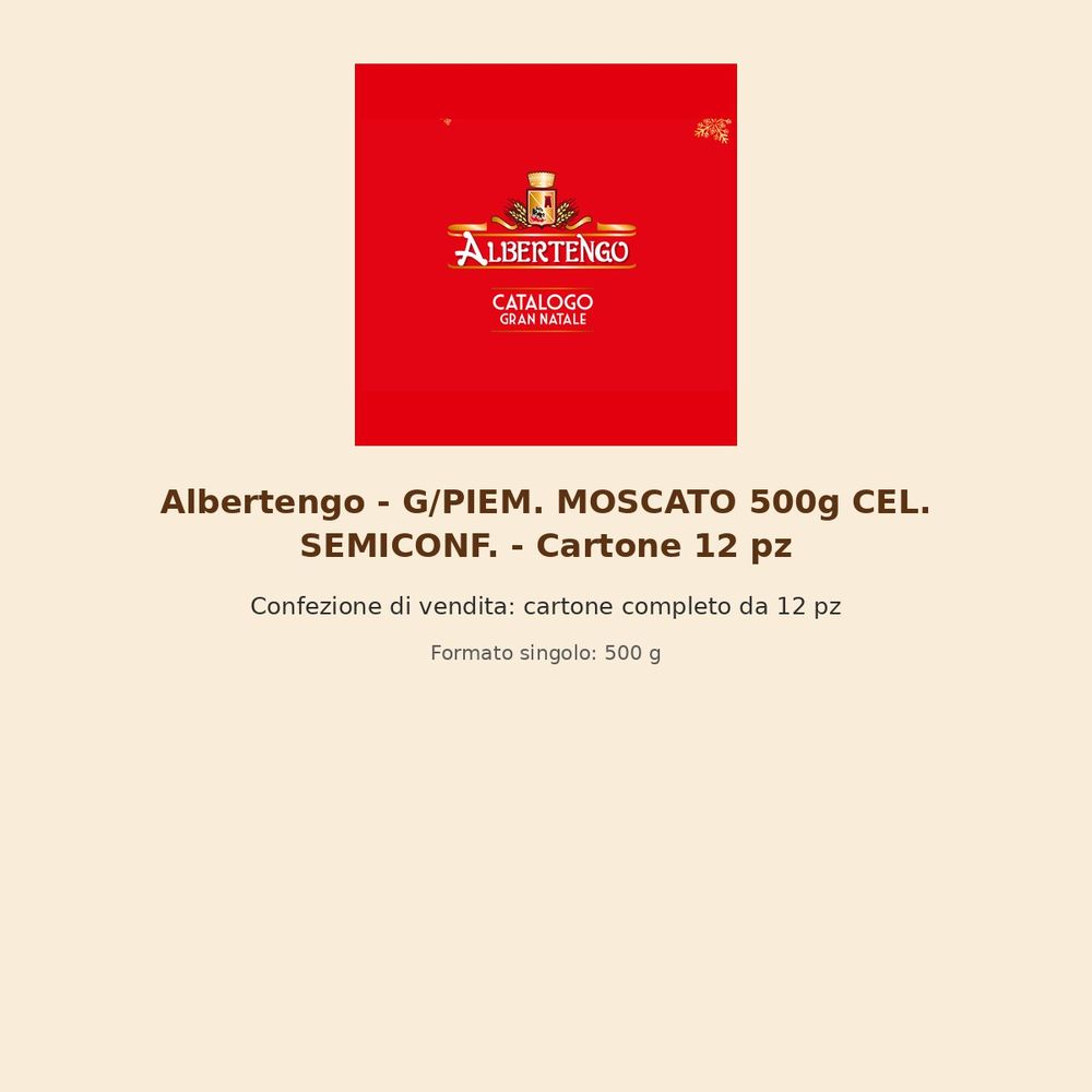 Albertengo – G/PIEM. MOSCATO 500g CEL. SEMICONF. – Cartone 12 pz