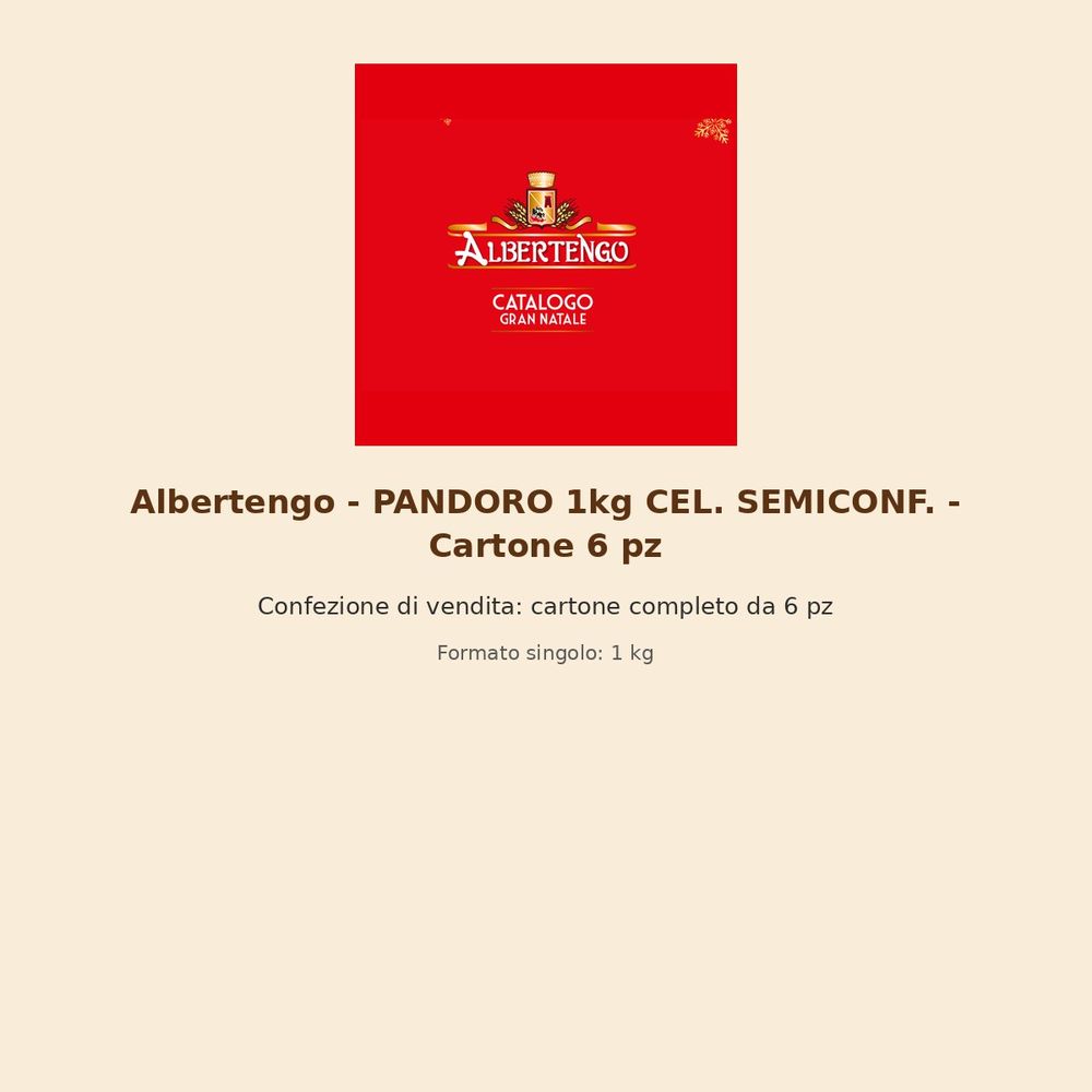 Albertengo – PANDORO 1kg CEL. SEMICONF. – Cartone 6 pz