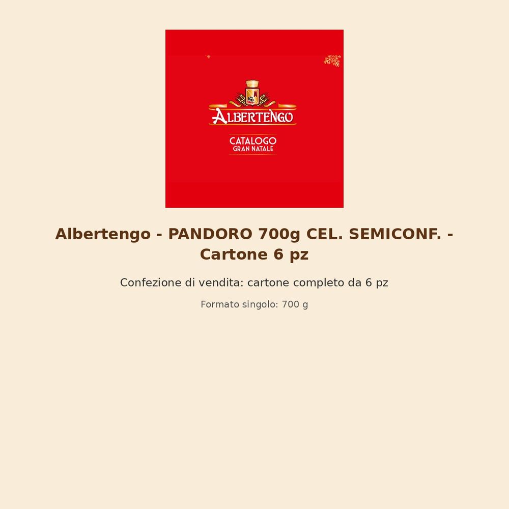 Albertengo – PANDORO 700g CEL. SEMICONF. – Cartone 6 pz