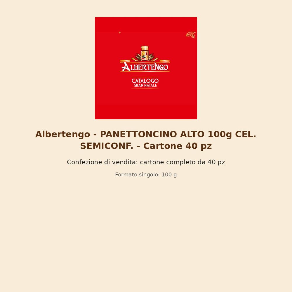 Albertengo – PANETTONCINO ALTO 100g CEL. SEMICONF. – Cartone 40 pz