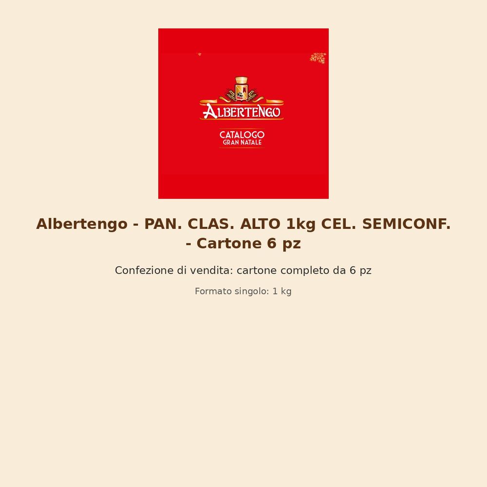 Albertengo – PAN. CLAS. ALTO 1kg CEL. SEMICONF. – Cartone 6 pz