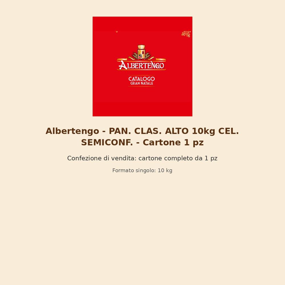 Albertengo – PAN. CLAS. ALTO 10kg CEL. SEMICONF. – Cartone 1 pz