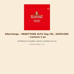 Albertengo - PANETTONE ALTO 3kg CEL. SEMICONF. - Cartone 2 pz