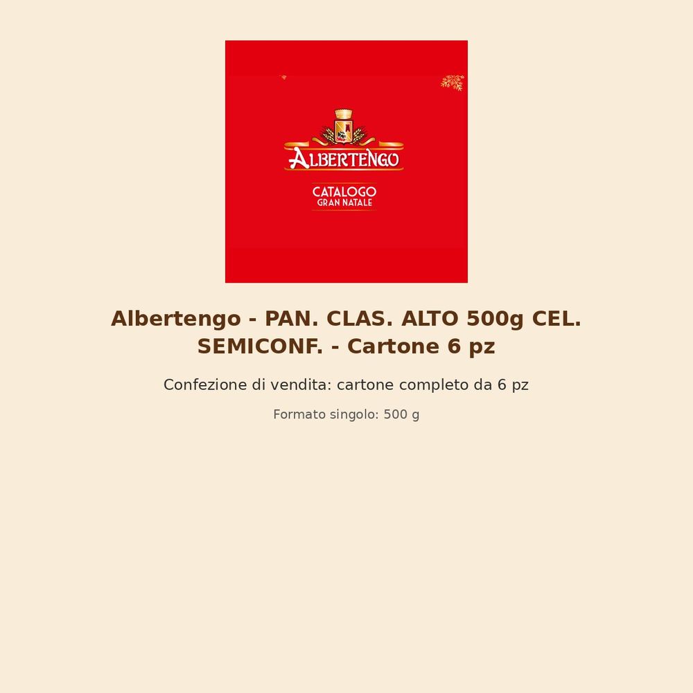 Albertengo – PAN. CLAS. ALTO 500g CEL. SEMICONF. – Cartone 6 pz