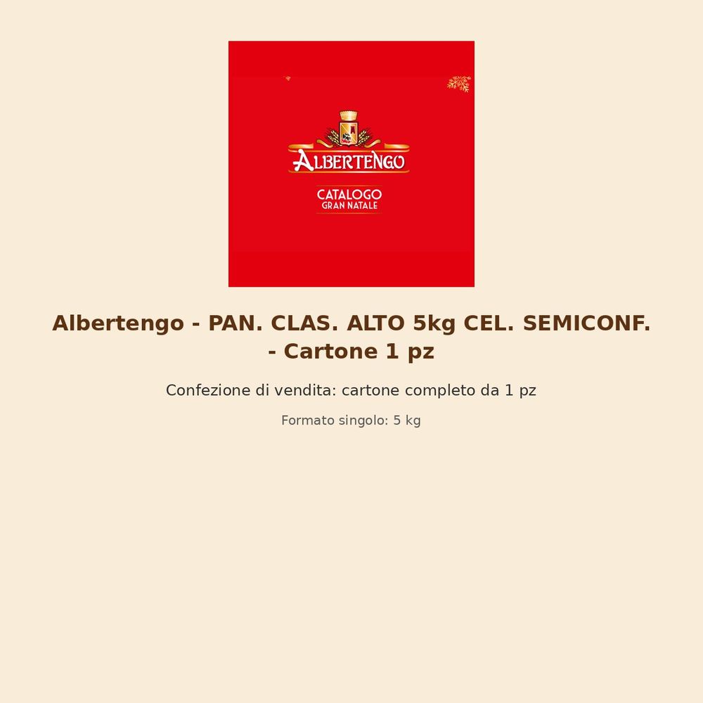 Albertengo – PAN. CLAS. ALTO 5kg CEL. SEMICONF. – Cartone 1 pz