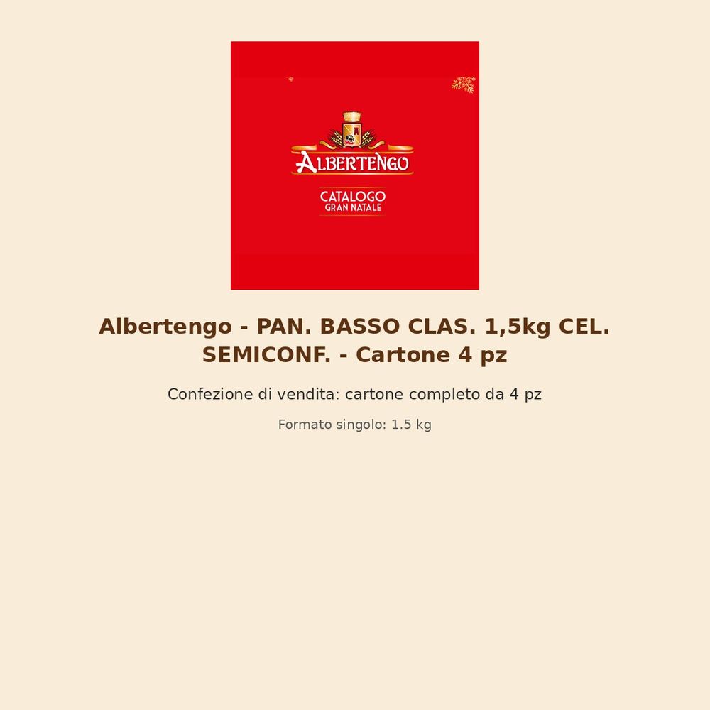 Albertengo – PAN. BASSO CLAS. 1,5kg CEL. SEMICONF. – Cartone 4 pz