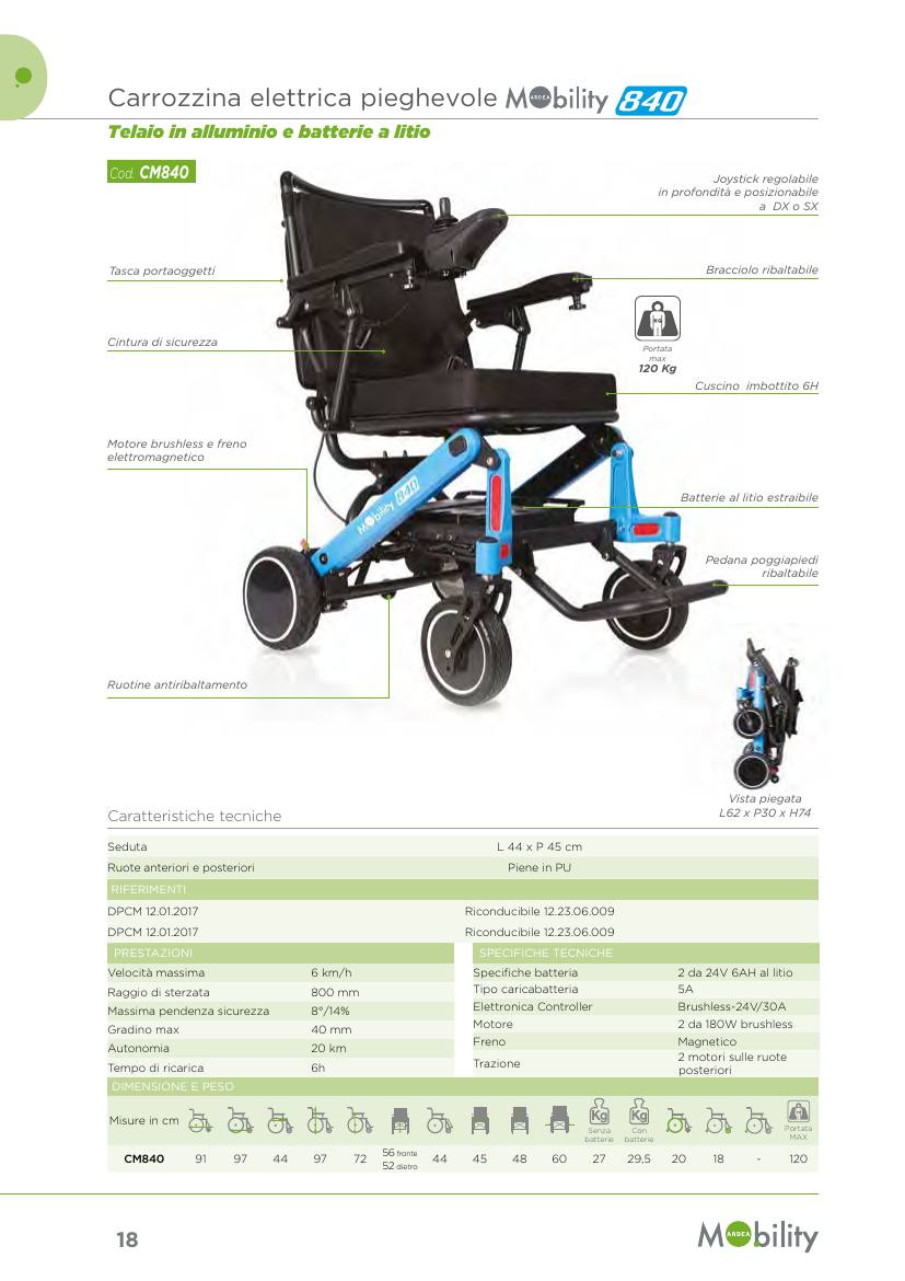 Moretti – CARROZZINA ELETTR.PIEGHEVOLE MOBILITY840