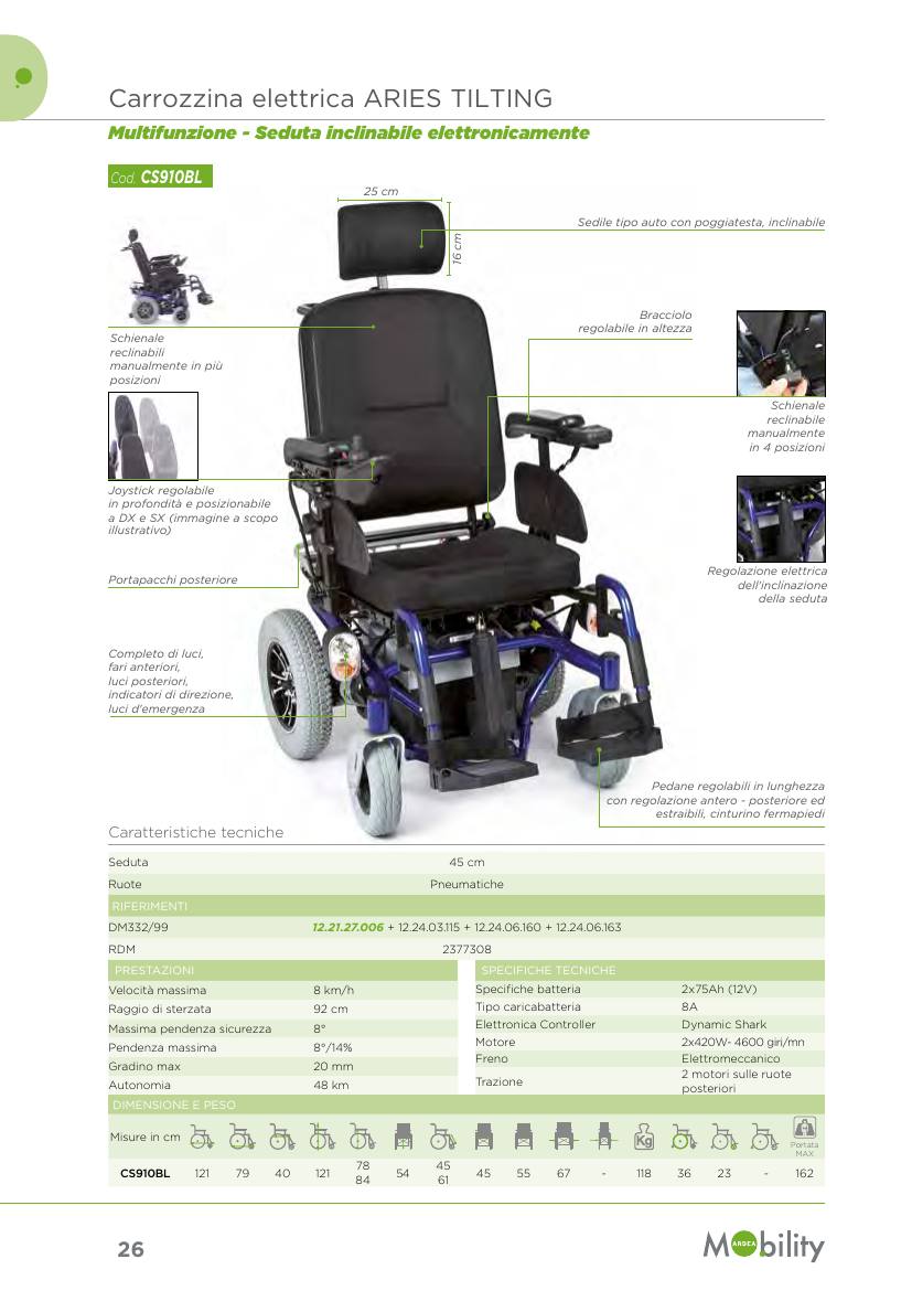 Moretti – CARROZ.ELETTRICA ARIES-TILTING BLU