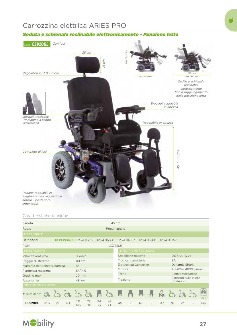 Moretti – CARROZZINA ELETTR. ARIES PRO BLU C/LUCI