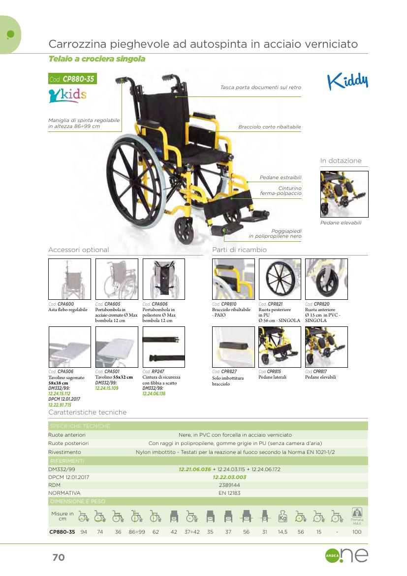 Moretti – BRACCIOLI STANDARD PER KIDDY CP880 – PA