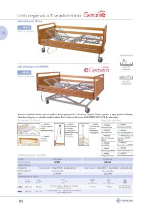 Moretti - LETTO LEGNO 3 SNODI ELEVABILE - GERBERA