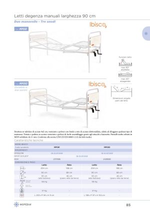 Moretti - LETTO DEGENZA 2 MANOVELLE -IBISCO- SMON.