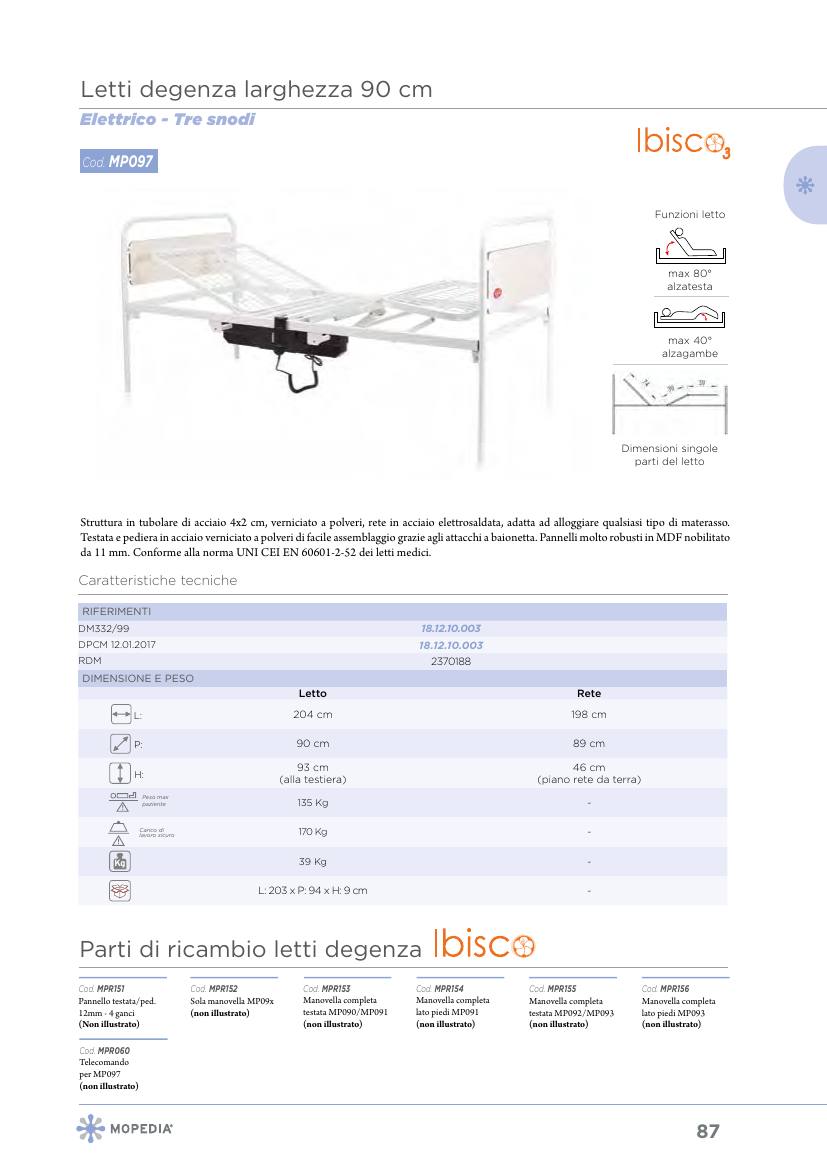 Moretti – LETTO DEGENZA ELETTRICO -IBISCO-