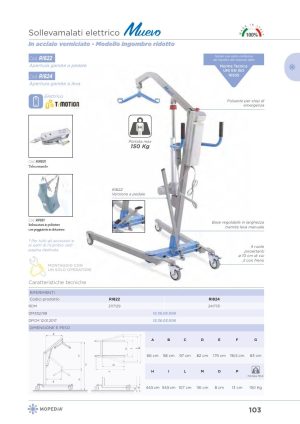 Moretti - SOLLEVAMAL. MUEVO C/LEVA 150 KG ELETTR