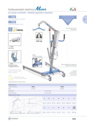 Moretti - SOLLEVAMAL. MUEVO C/LEVA 200 KG ELETTR