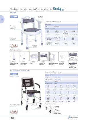 Moretti - SEDIA DOCCIA IN ALLUMINIO PU/NYLON
