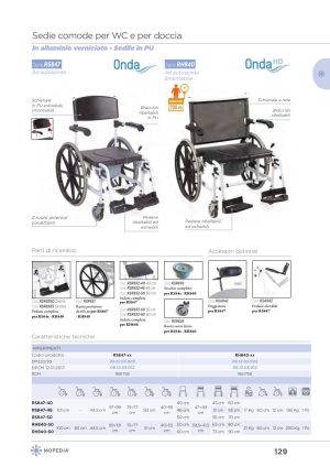 Moretti - SEDIA DOCCIA E WC AUTOSPINTA - HD 60CM