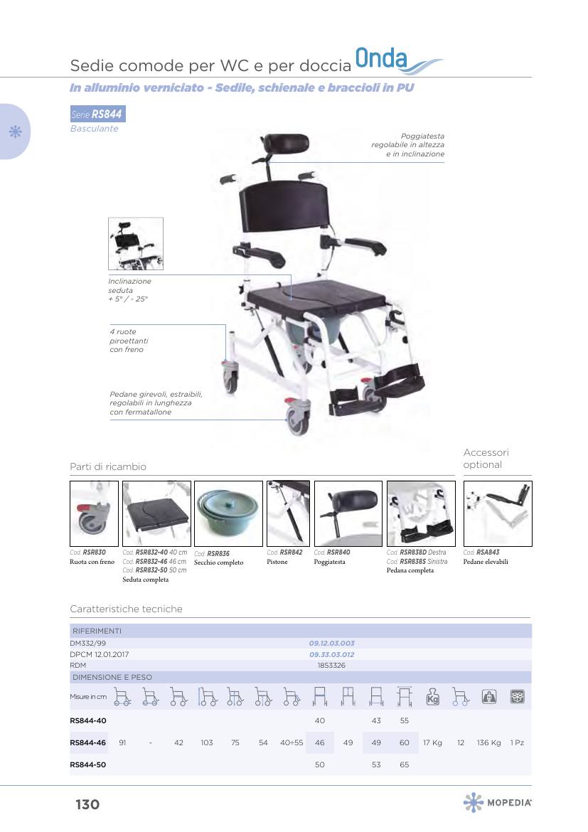 Moretti – SEDIA PER DOCCIA E WC BASCULANTE – 40 CM