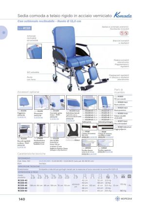 Moretti - SEDIA COMODA RECLINABILE 4 RUOTE - 46CM