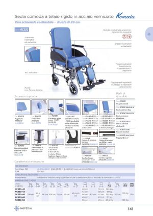 Moretti - SEDIA COMODA RECL.VERN.4 RUOTE 20CM 48CM