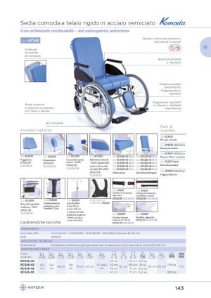 Moretti - SEDIA COMODA RECL.RUOTE GRANDI ANTE.40CM