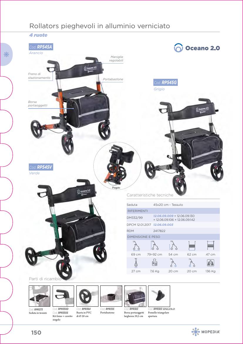 Moretti – ROLLATOR ALLUMINIO OCEANO 2.0 – VERDE