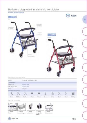 Moretti - ROLLATOR IN ALLUMINIO ATOS BLU