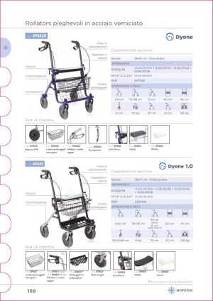 Moretti - ROLLATOR IN ACCIAIO 4 RUOTE BLU