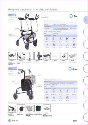 Moretti - ROLLATOR IN ACCIAIO 3 RUOTE BLU