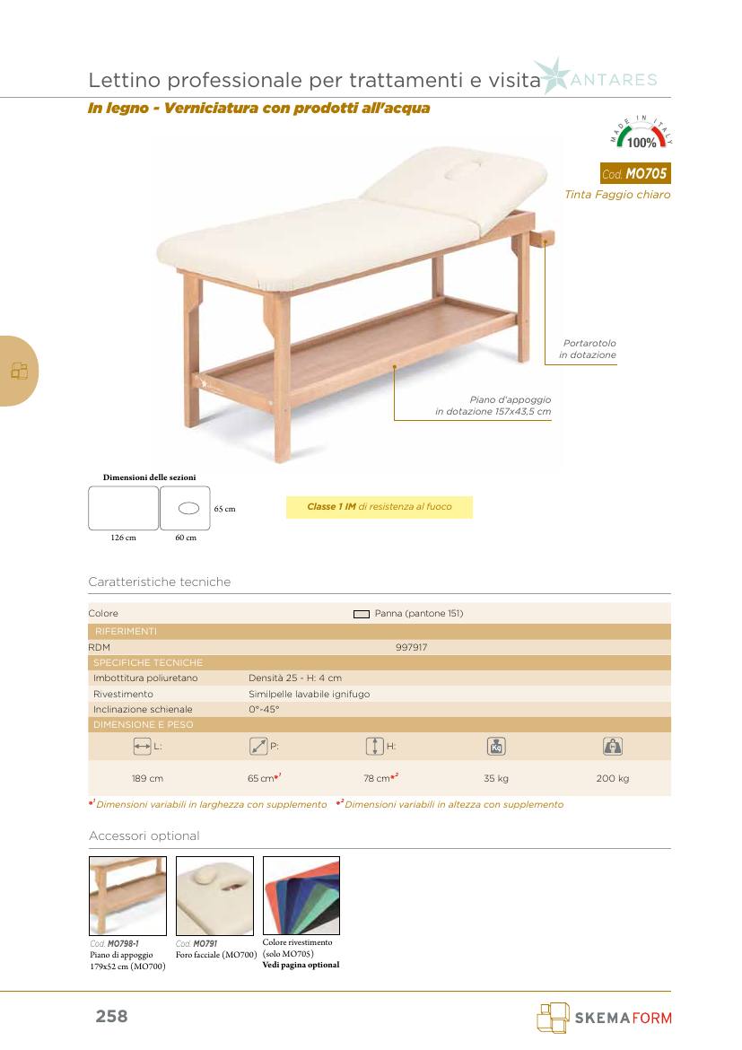 Moretti – LETTO LEGNO C/FORO+PORTAR+PIANO ANTARES
