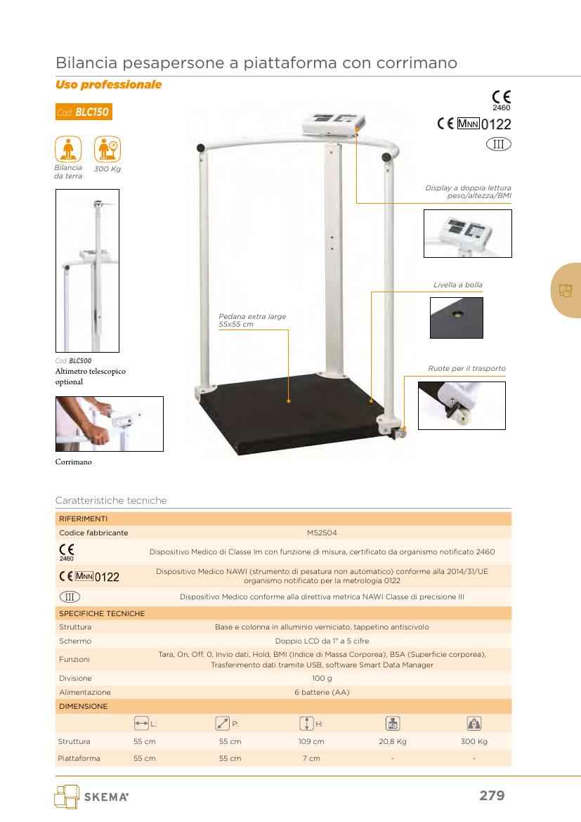 Moretti – BILANC.PIATTAFORMA DIG.C/CORRIMANO 300KG