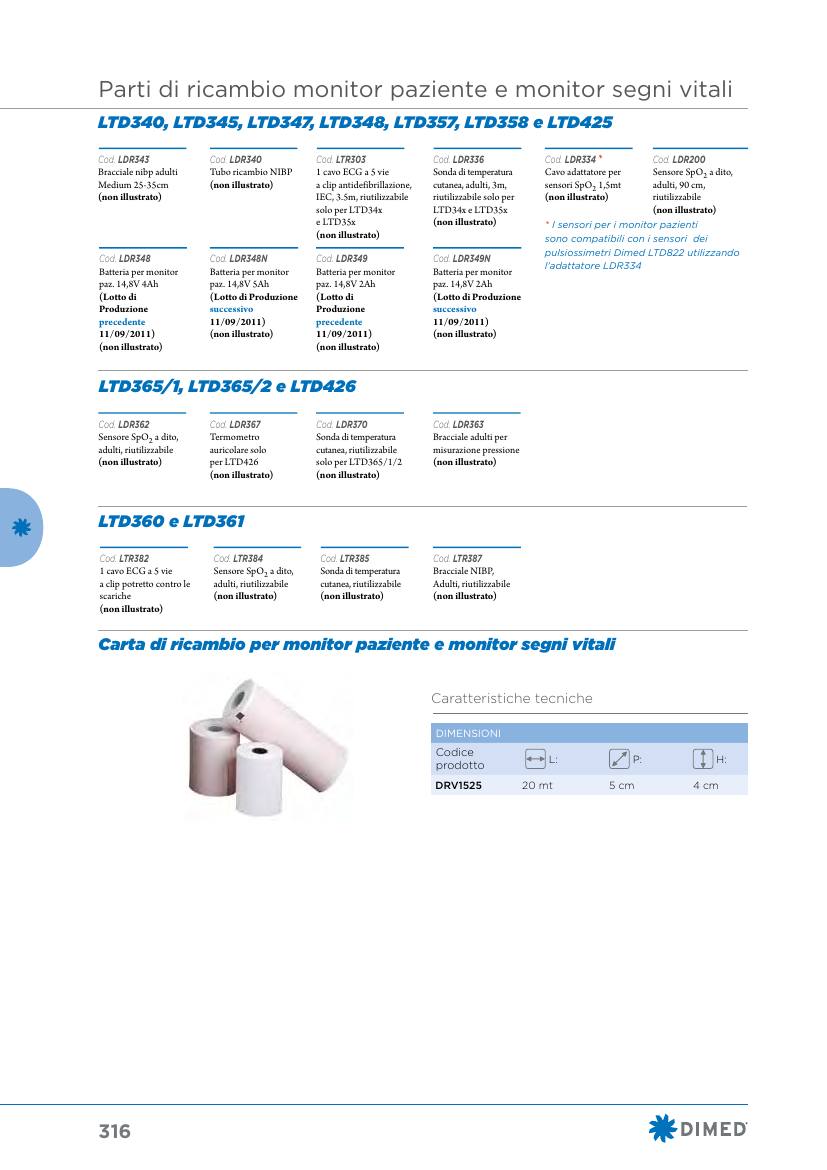 Moretti – CARTA MONITOR PAZ. LTD3XX E ECG LTD462