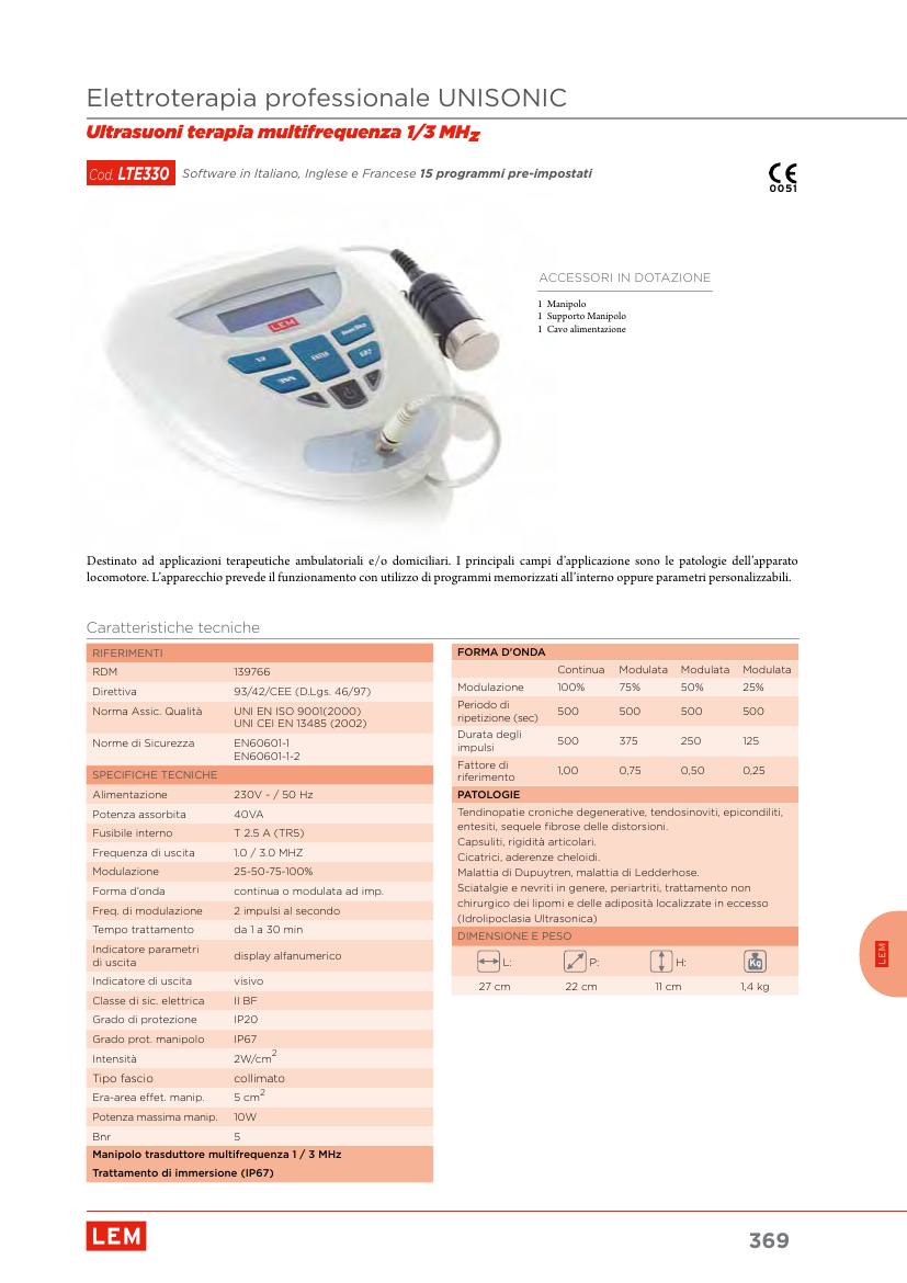 Moretti – ULTRASUONI-TERAPIA LEM UNISONIC
